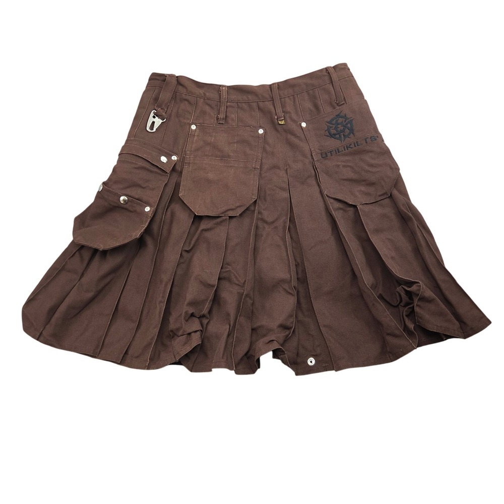 Utilikilt The Survival Kilt Mens 37 34 Brown Canvas Cargo Utility Workwear Punk